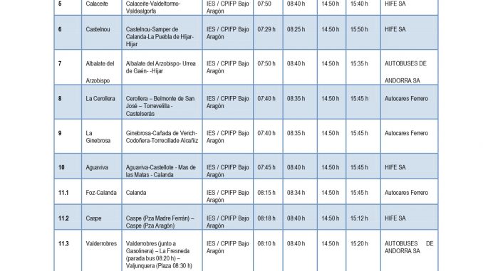 horario buses